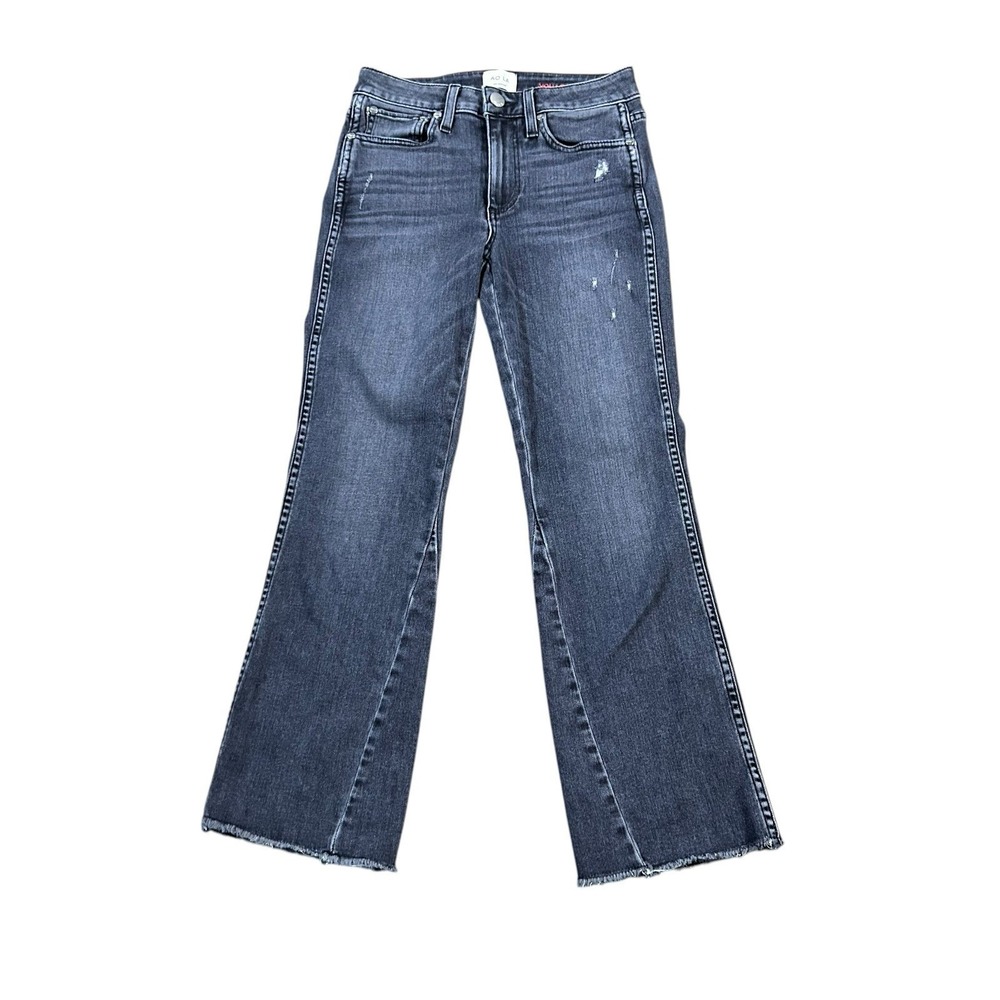 AO.LA by Alice & Olivia Size 24 Jeans Black Bootcut Crop Black Acid Stretch Jean